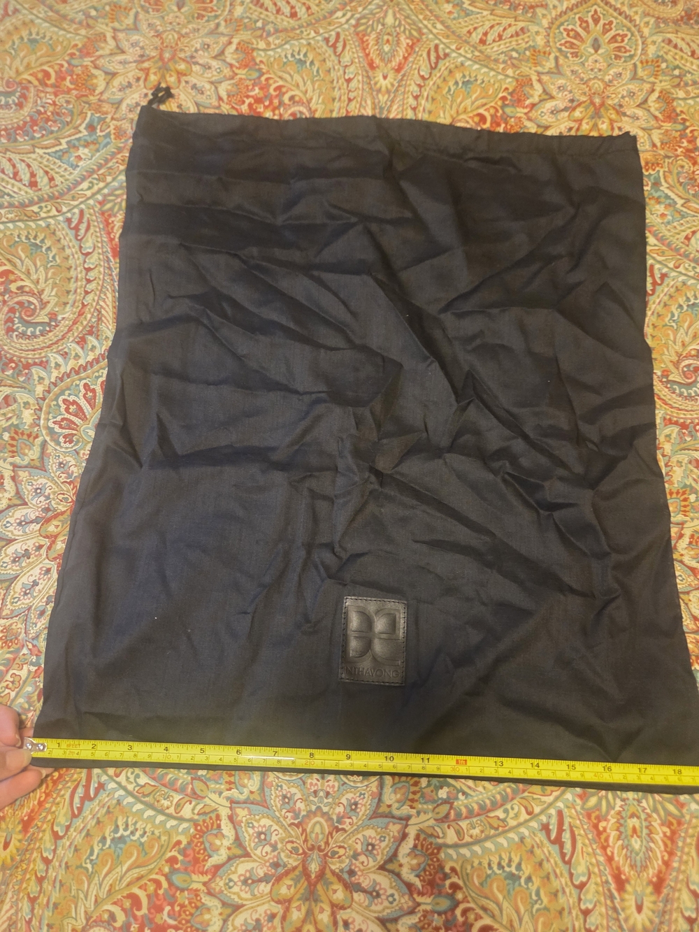 Be Inthavong Black Travel Dust Bag with Embossed Logo